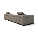 Portman 4-Seater Sofa in taupe - tufted backrest, angle view