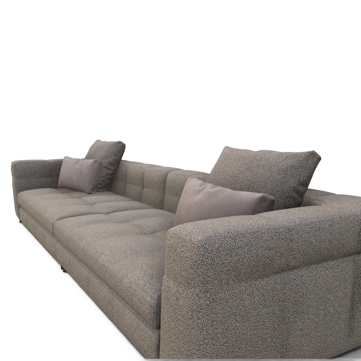 Portman 4-Seater Sofa - close-up of tufted taupe bouclé seat cushions