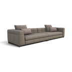 Portman 4-Seater Sofa in taupe - side angle view with scatter cushions