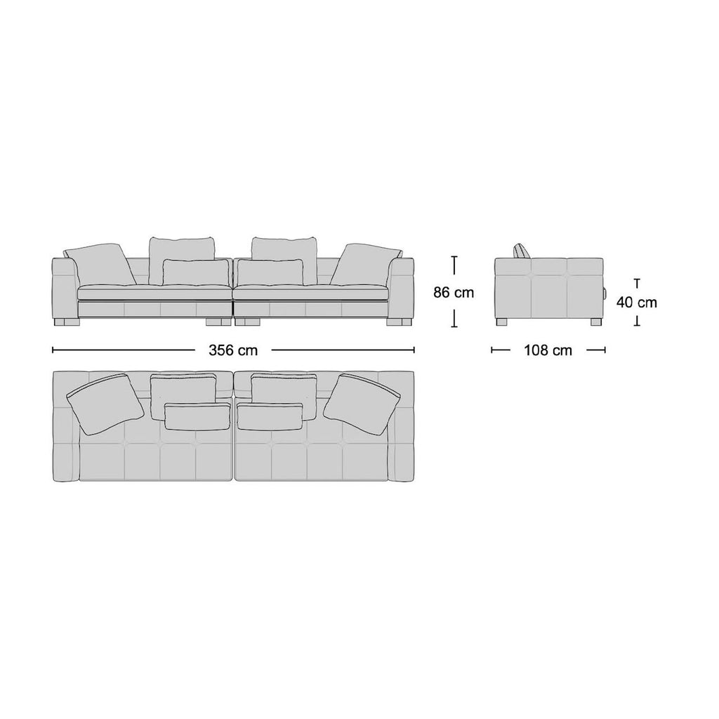 Portman 4-Seater Sofa Dimensions