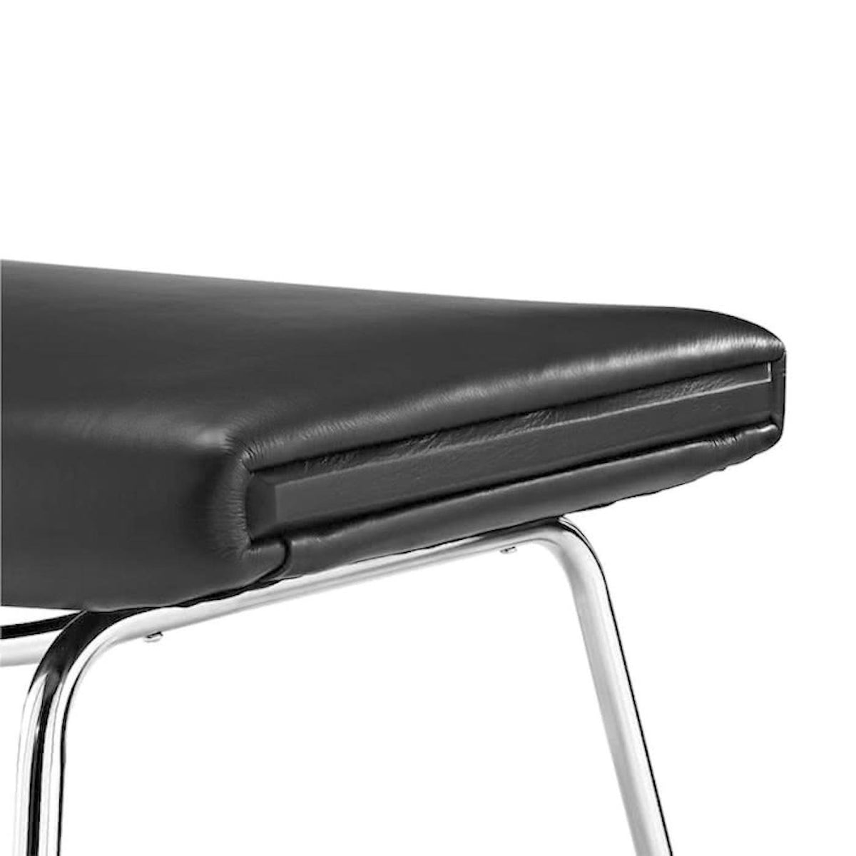 CH445 Wing Chair ottoman - close-up of the leather