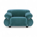 Sesann Armchair - quilted upholstery within a slim tubular frame