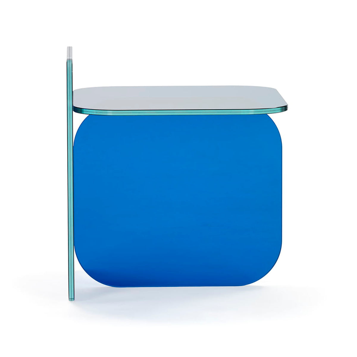 Sol Side Table in Blue viewed from the side | Nue Modern