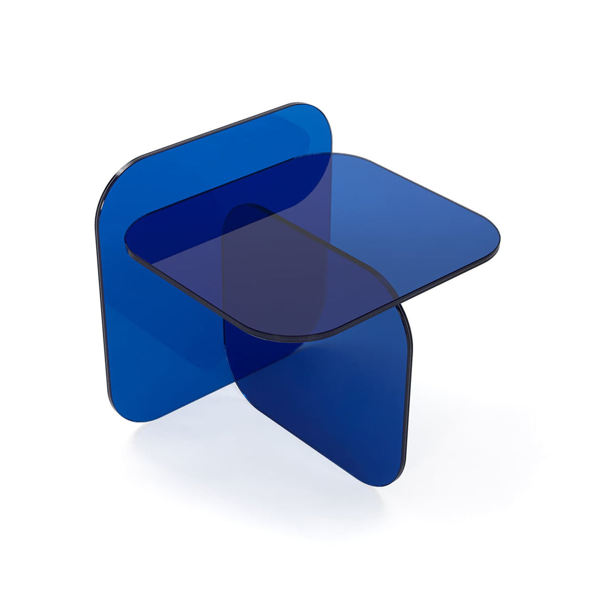 Sol Side Table in Blue viewed from a three-quarter top angle | Nue Modern