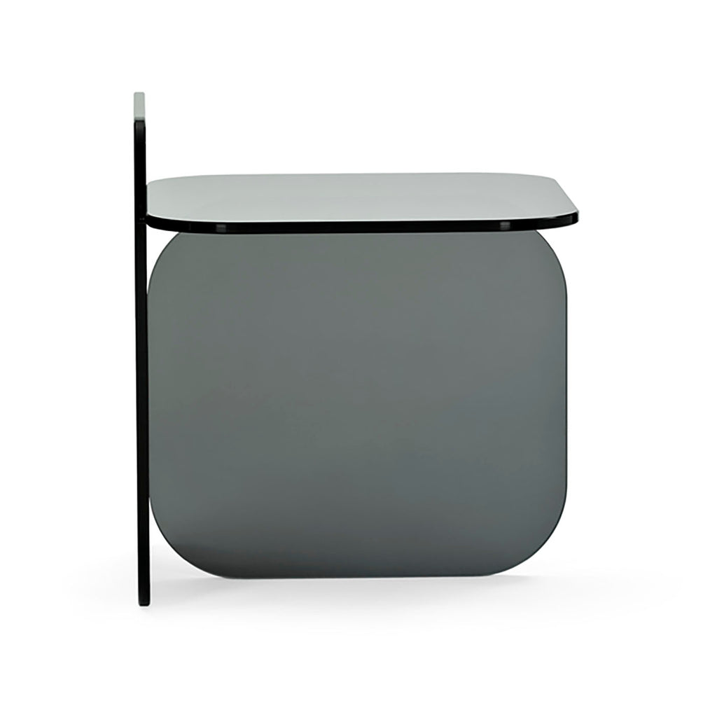 Grey Sol Side Table viewed from the side | Nue Modern