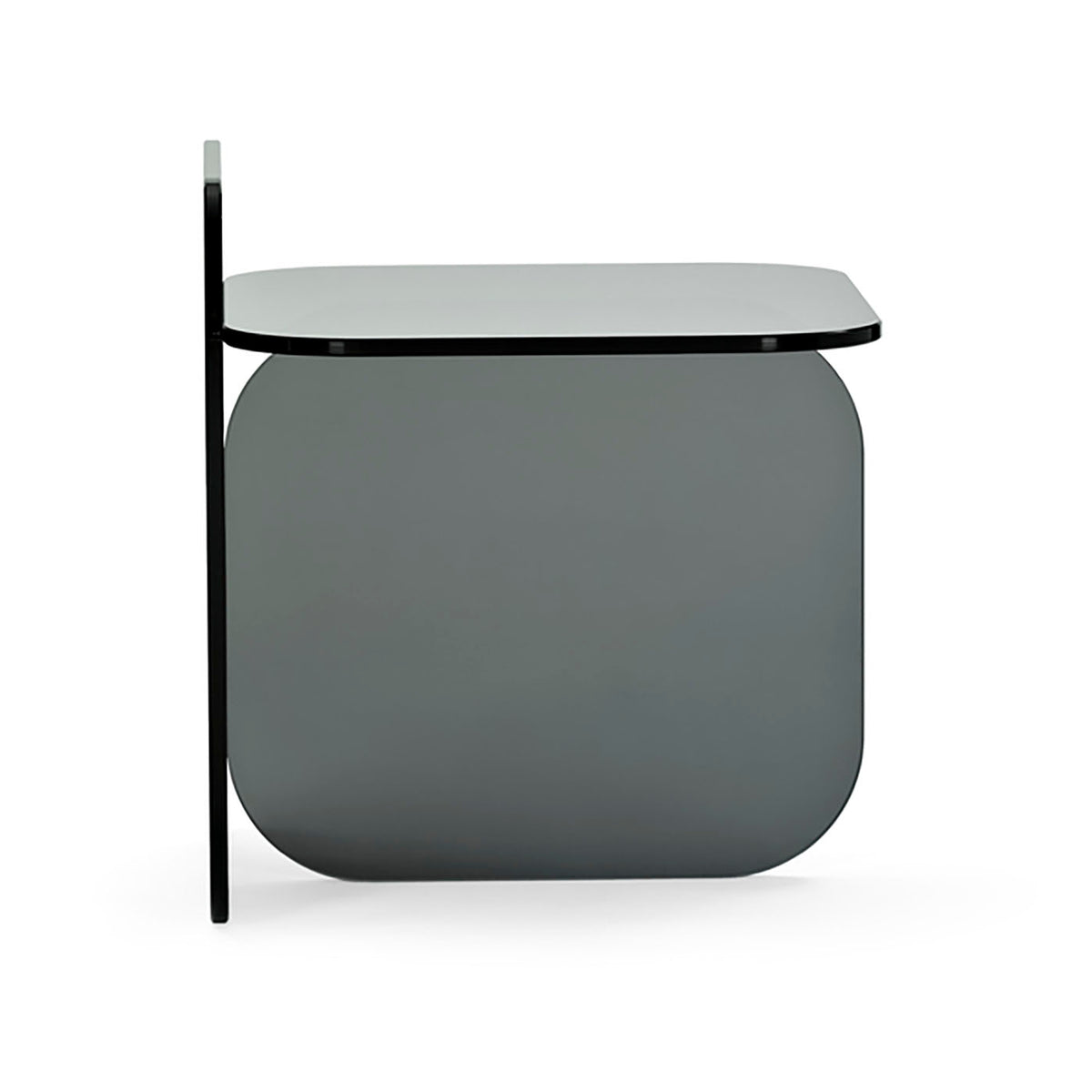 Grey Sol Side Table viewed from the side | Nue Modern
