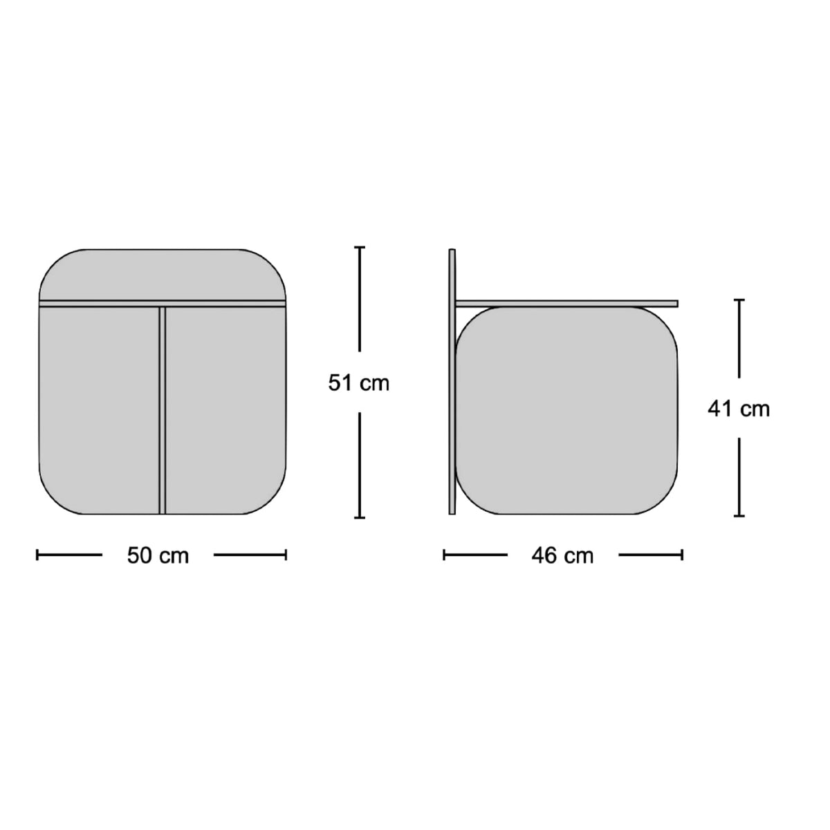 Sol Side Table - Dimensions