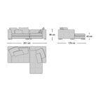 Portman 2-Seater Sofa with Chaise - two-seater with chaise from Nue Modern