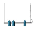 Cirkus Rail Lamp - linear pendant with shades mounted along a slim rail
