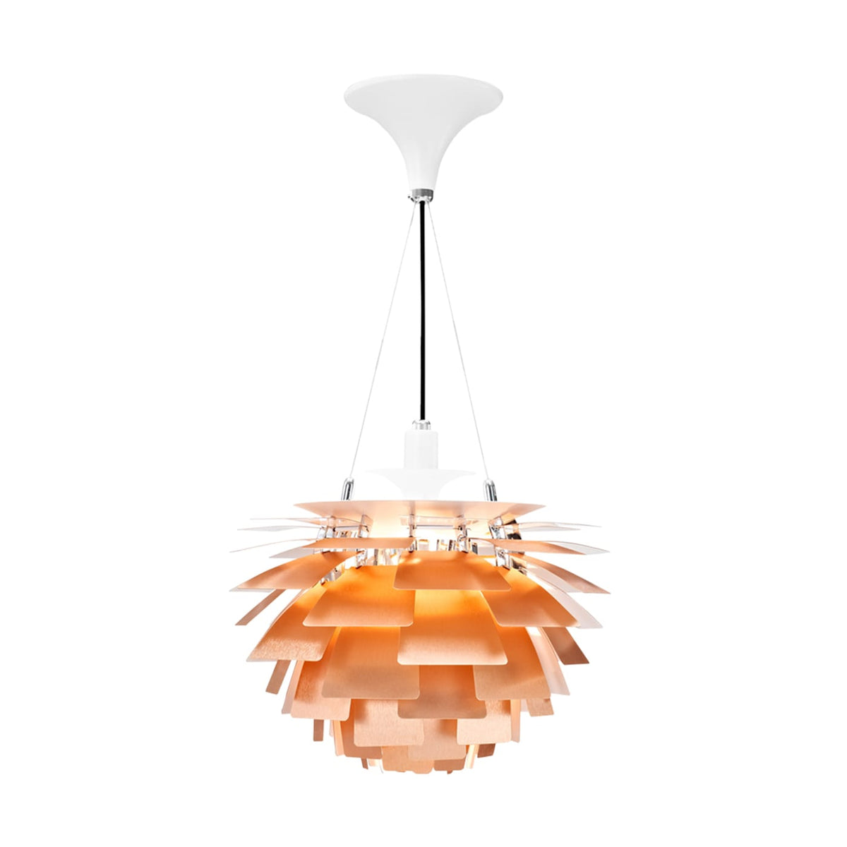 Artichoke Lamp - Poul Henningsen-inspired pendant with overlapping metal leaves