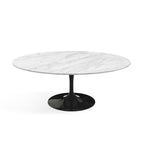 Oval Pedestal Coffee Table - Marble Top - mid-century modern pedestal design