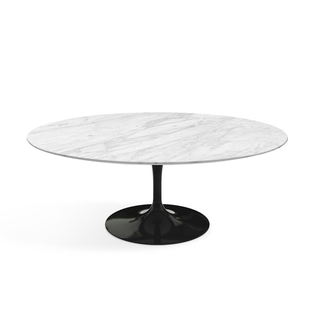 Oval Pedestal Coffee Table - Marble Top - mid-century modern pedestal design