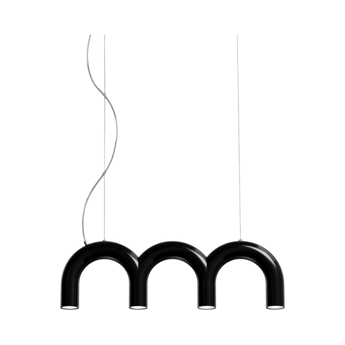 Arch Triple Pendant - three glowing shades arranged beneath curved arms