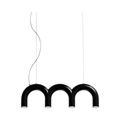 Arch Triple Pendant - three glowing shades arranged beneath curved arms