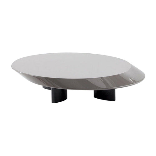 Accordo Coffee Table in grey - low circular top on a folded sculptural base