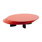 Accordo Coffee Table in red - 1970s Italian-inspired low round coffee table