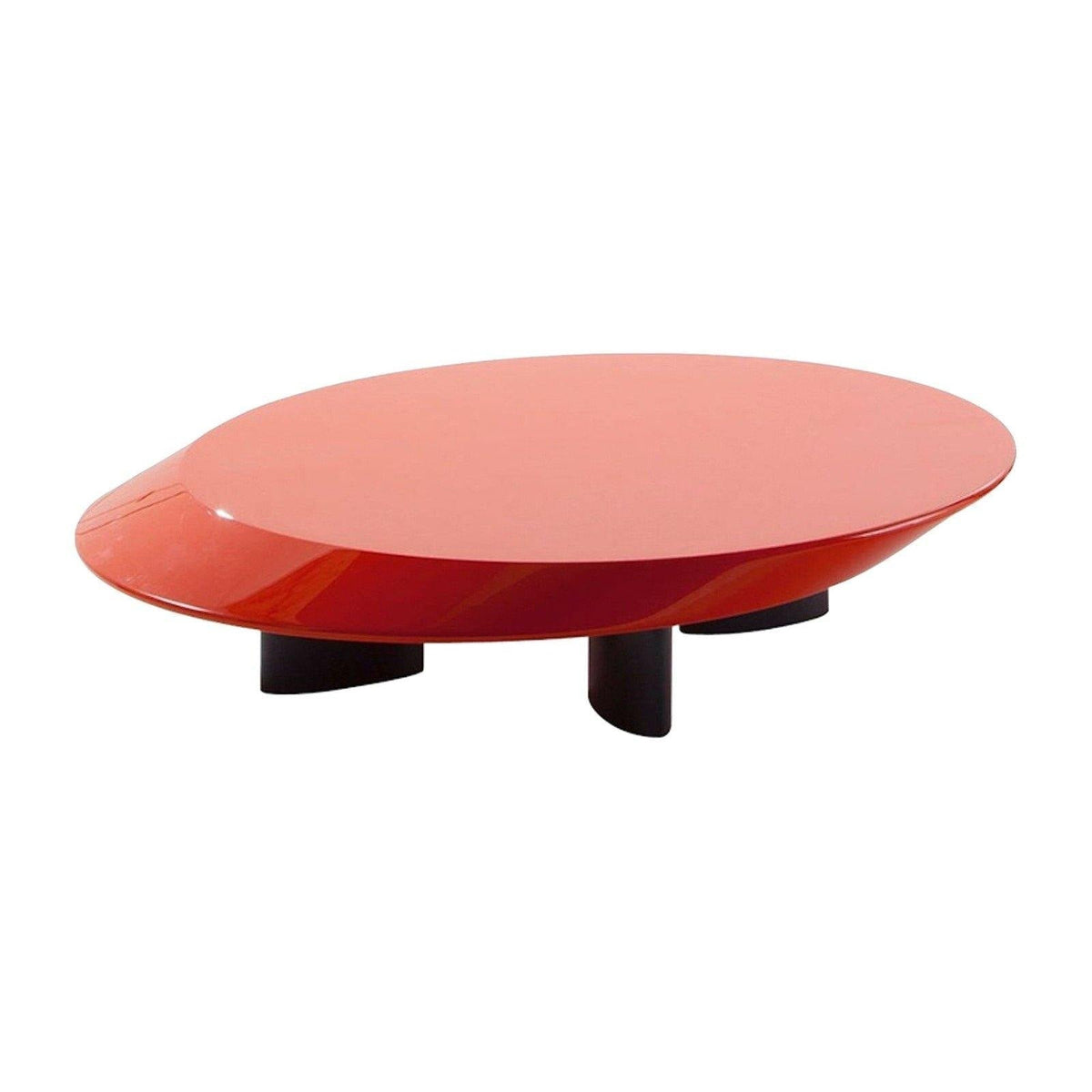 Accordo Coffee Table in red - 1970s Italian-inspired low round coffee table