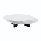 Accordo Coffee Table in white - broad circular top sitting close to the floor