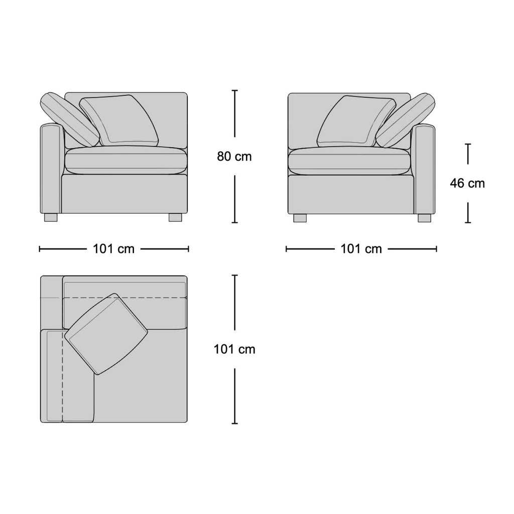 Cloud Corner Module - modular corner seat from Nue Modern