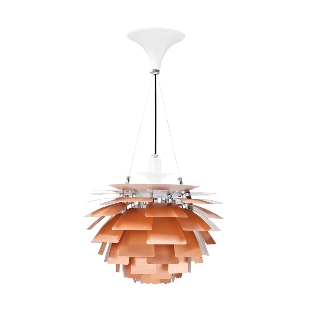 Artichoke pendant lamp in copper - 1950s Danish-inspired leaf pendant
