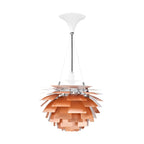 Artichoke pendant lamp in copper - 1950s Danish-inspired leaf pendant