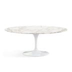Oval Pedestal Dining Table - Marble Top - available with a Carrara marble top