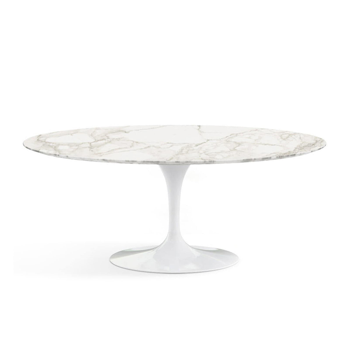 Oval Pedestal Dining Table - Marble Top - available with a Carrara marble top