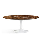 Oval Pedestal Dining Table - Marble Top - Eero Saarinen-inspired oval marble dining table