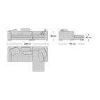 Portman 3-Seater Sofa with Chaise - three-seater with chaise from Nue Modern