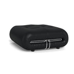 Soriana Ottoman - gathered, quilted upholstery cinched by a signature chrome wire clasp