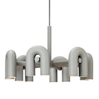Cirkus Chandelier - sculptural chandelier with multiple coloured shades