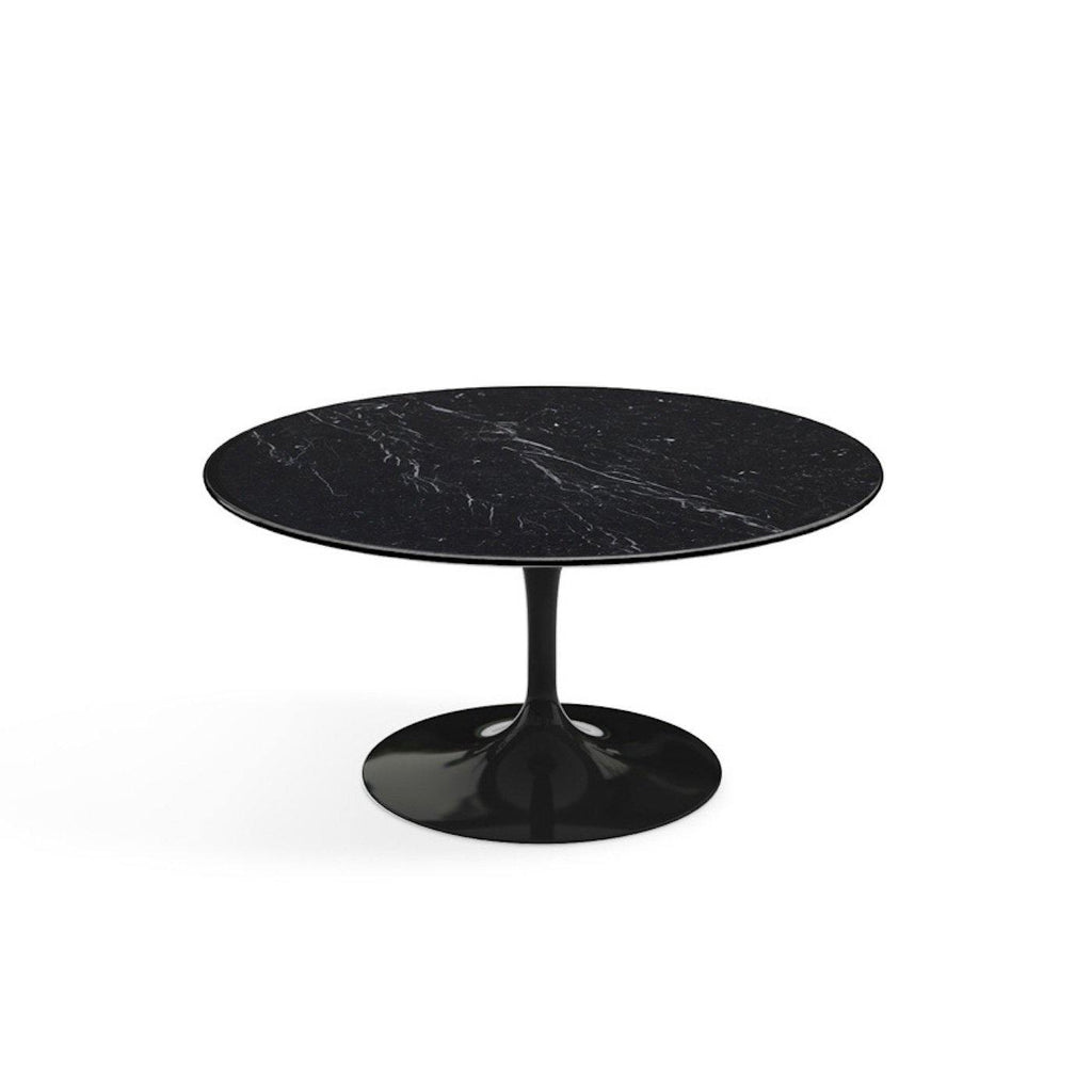 Pedestal Low Table - Marble Top - available with a Nero Marquina marble top