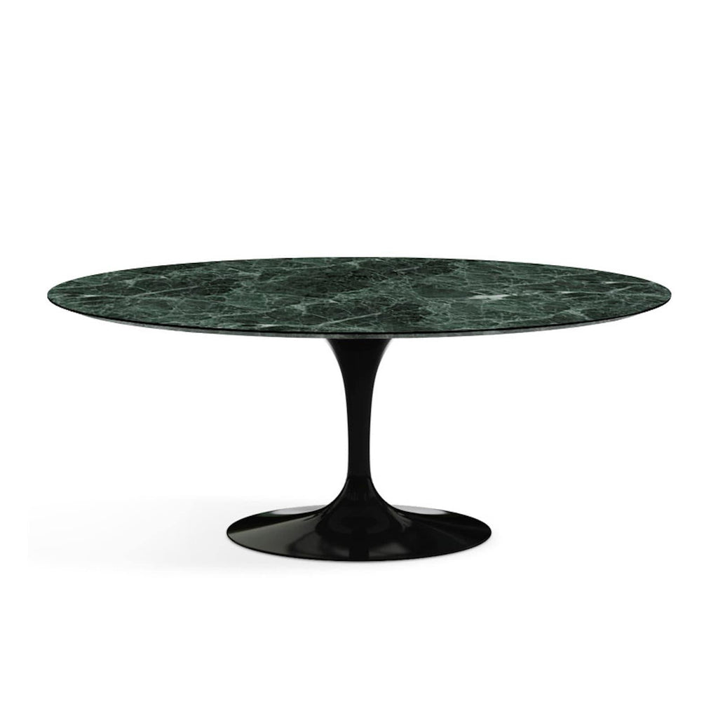 Oval Pedestal Dining Table - Marble Top - available with an Emperador Dark marble top