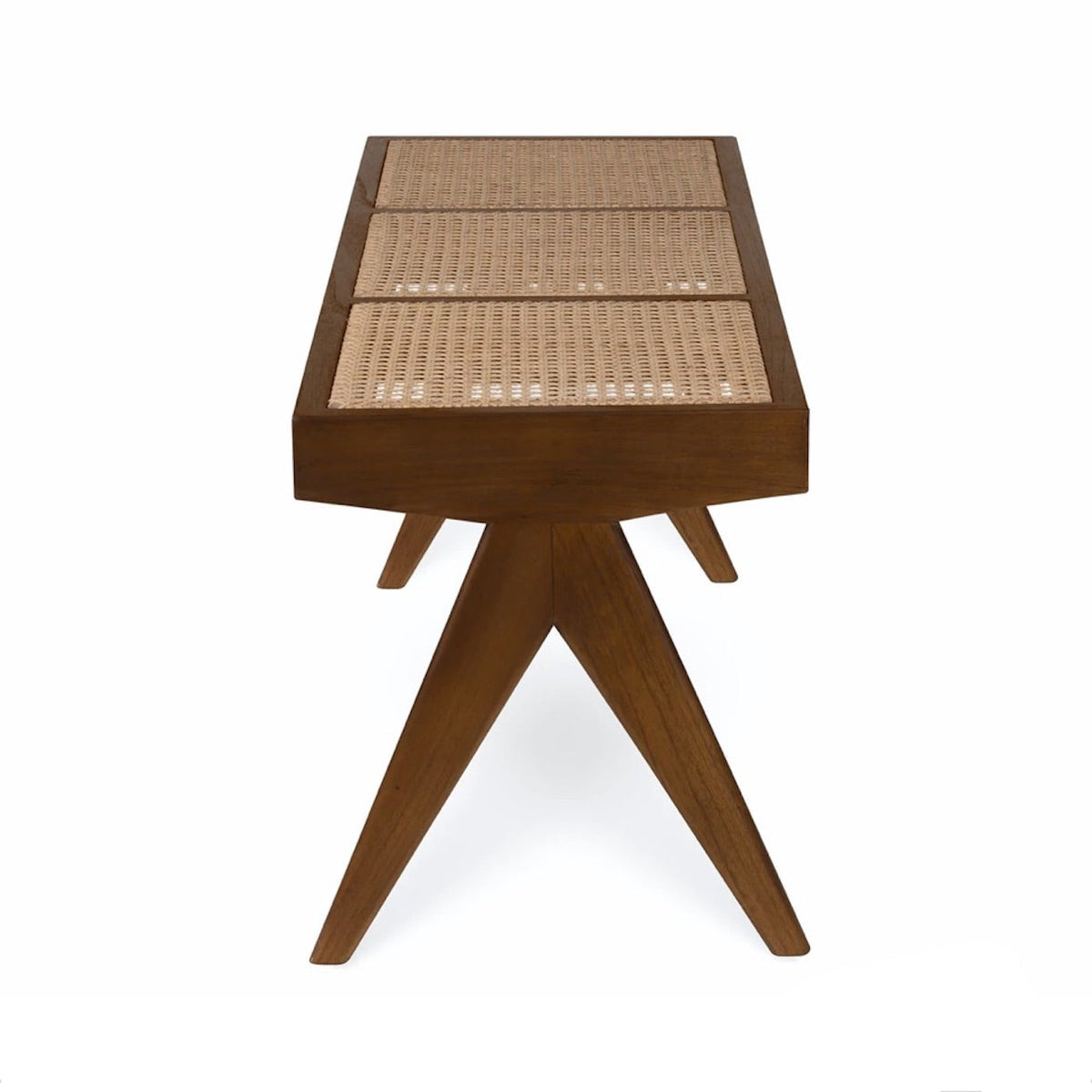 Pierre Jeanneret Bench - solid hardwood frame on angled legs