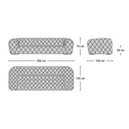 Chester Moon 3-Seater Sofa - Paola Navone-inspired quilted three-seater sofa