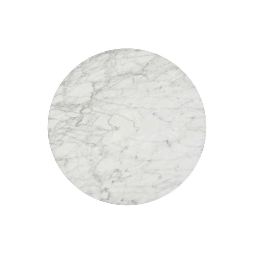 Pedestal Low Table - Marble Top - round marble top on a single sculpted trumpet base