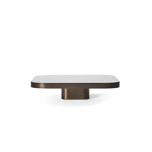 Bow Coffee Table in bronze - gracefully arched metal base in a warm bronze finish