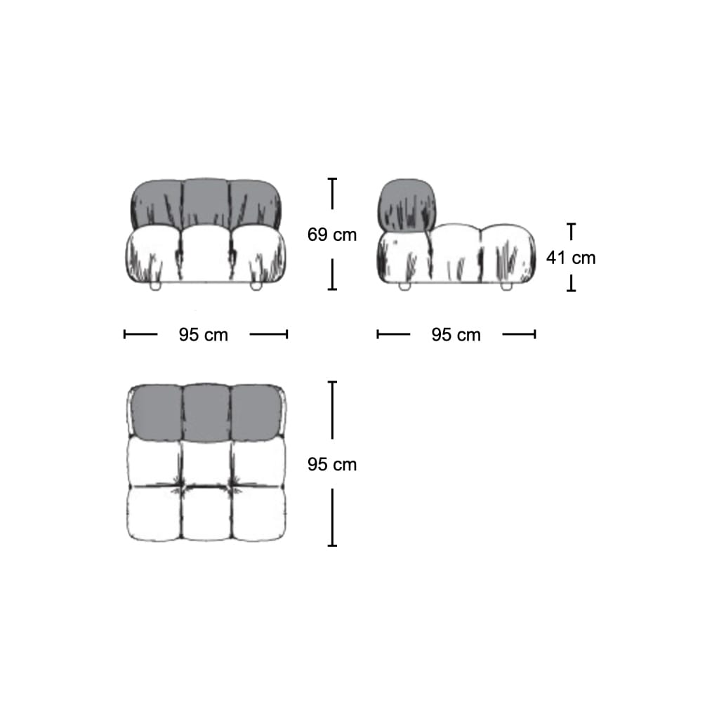 Bellini Armless Module - dimensions