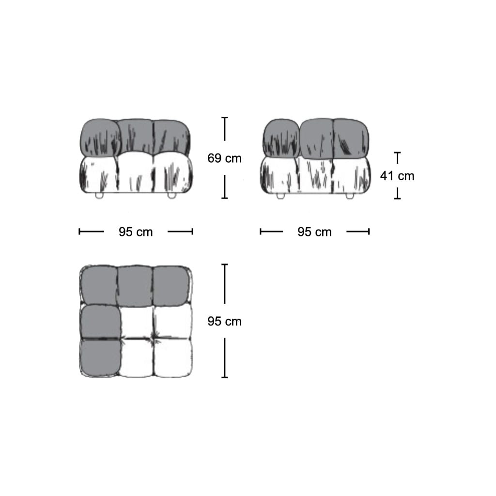 Bellini Corner Module - Dimensions