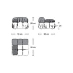 Bellini Left Armrest Module - dimensions