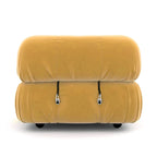 Bellini Right Armrest Module in Yellow Velvet - Back View | Nue Modern