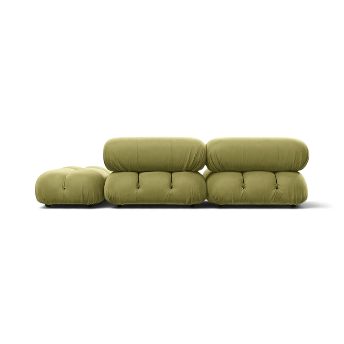 Back View of the Bellini Studio Sofa in Olive tone velvet | Nue Modern
