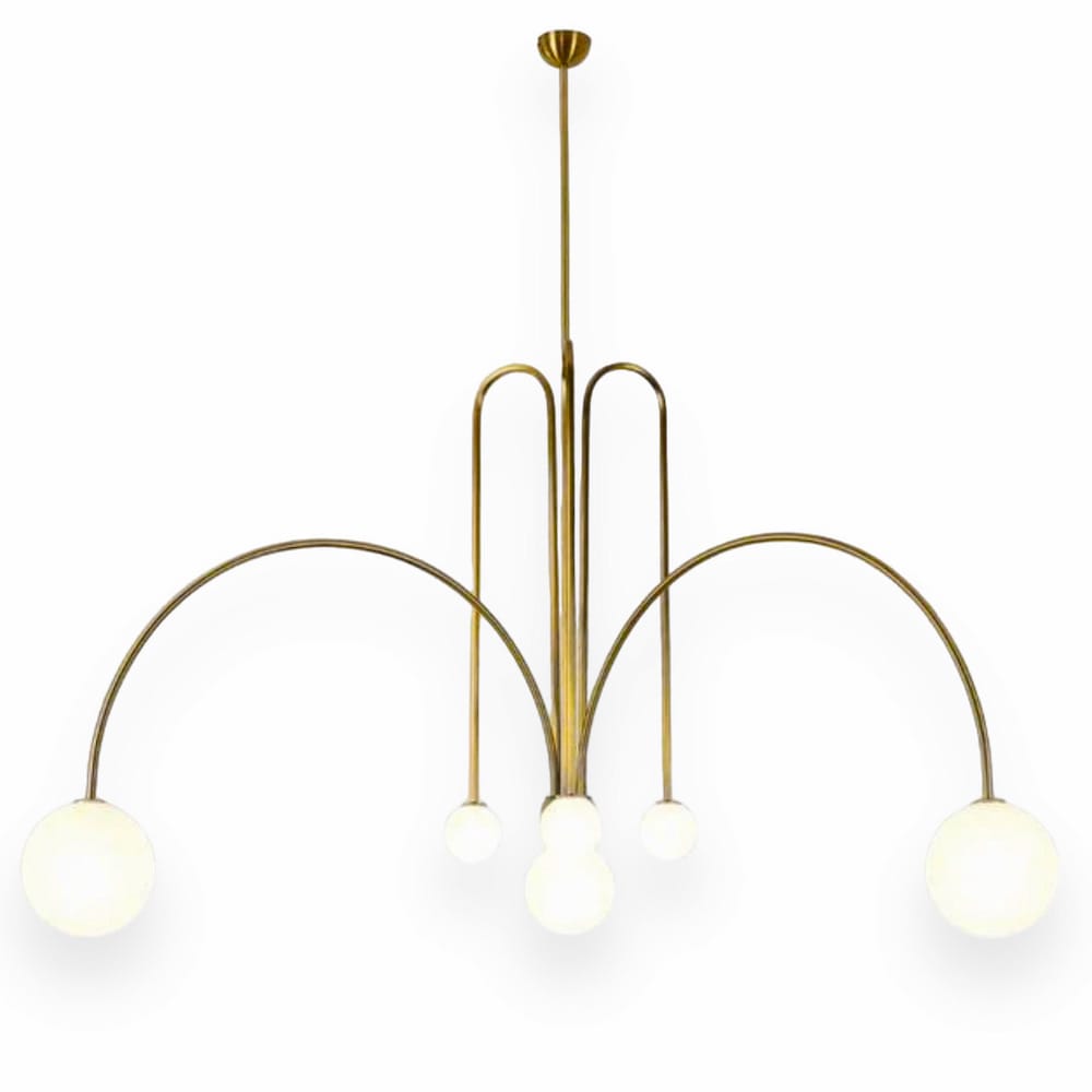 Bomba Chandelier size 100cm in Gold with Lights On | Nue Modern