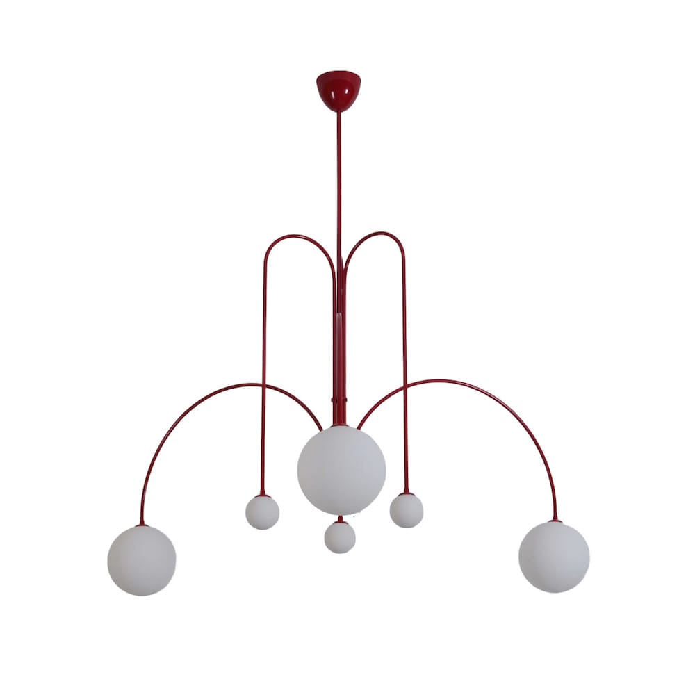 Bomba Chandelier size 100cm in red with lights off | Nue Modern