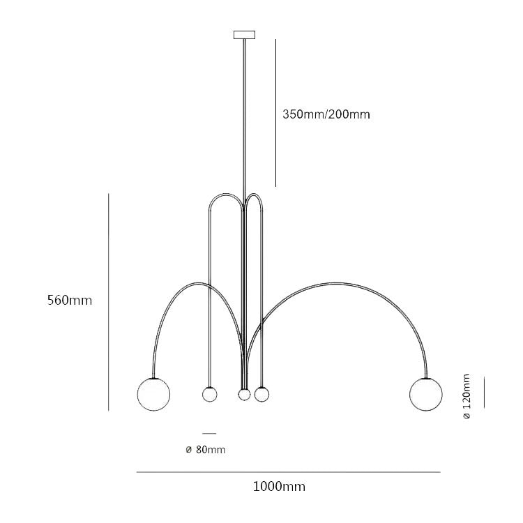 Bomba Chandelier size 100cm - Line Drawing