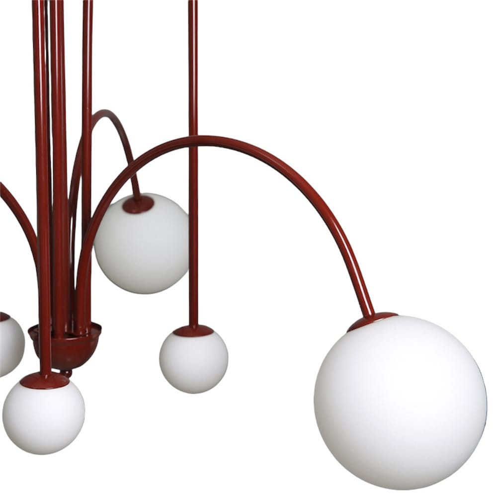 Bomba Chandelier in red - Close up view | Nue Modern