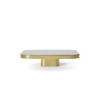 Bow Coffee Table No. 1 in brass with black lacquered glass top
