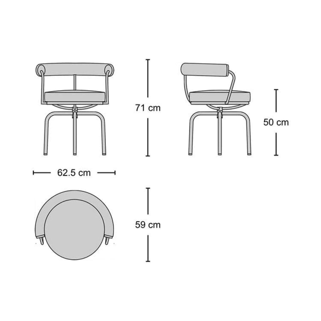 LC7 Swivel Chair - available with a black frame