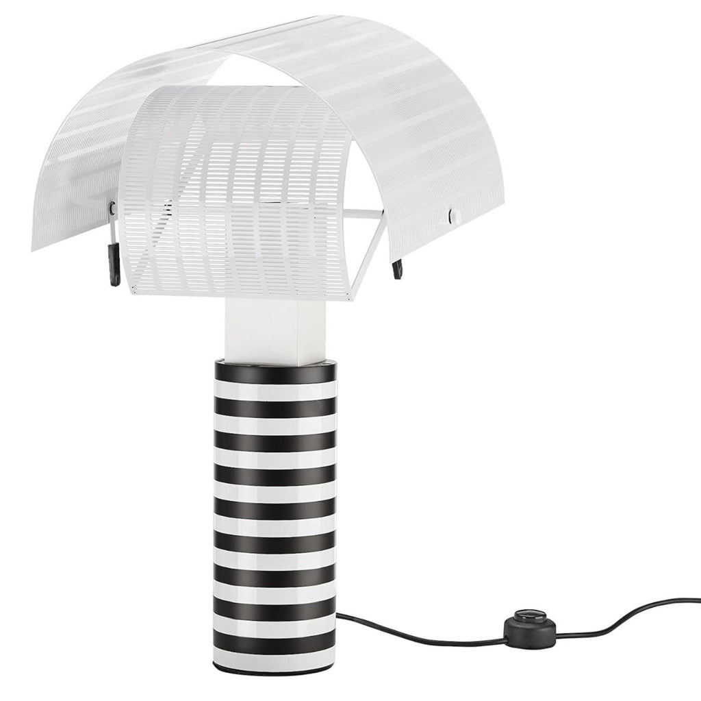 Shogun Table Lamp - black and white banded shades