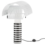 Shogun Table Lamp - black and white banded shades